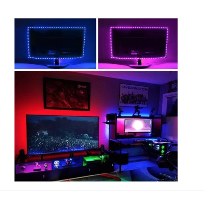 Kit banda LED RGB pentru TV lungime 5 m telecomanda inclusa