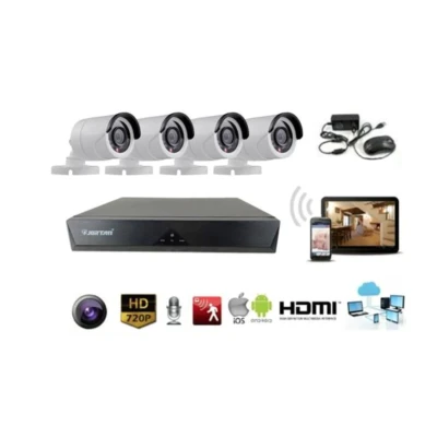 KIT de supraveghere Wireless JORTAN 4 camere HDMI Infrarosu Vizualizare pe Telefon