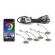 Kit lumini auto cu LED RGB 12V 6 capete grila masca control prin aplicatie telefon diverse jocuri de lumini sau lumina continua
