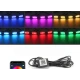 Kit lumini auto cu LED RGB 12V 6 capete grila masca control prin aplicatie telefon diverse jocuri de lumini sau lumina continua