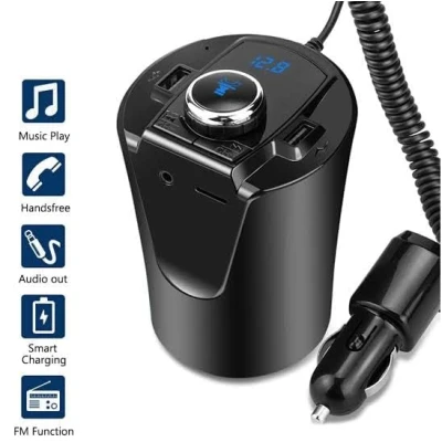 Kit Multifunctional BX6 BX7 FM functie Bluetooth cu 2 porturi USB Slot TF CARD AUX Negru