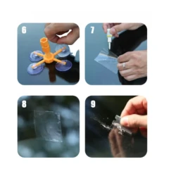 Kit Reparatie Parbriz pentru Sticla Crapata Set Corector cu Ventuza