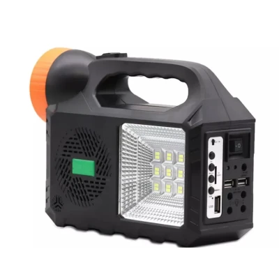 Kit solar de iluminare GD Times GD-102, 3 becuri, boxa BT, radio, 80W XL