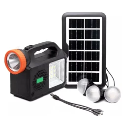 Kit solar de iluminare GD Times GD 102 cu 3 becuri radio