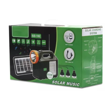 Kit solar de iluminare GD Times GD 102 cu 3 becuri radio