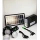 Kit solar GD-Lite 8017 dotat cu dispozitive USB cu 3 becuri LED + acumulator de mare capacitate XL