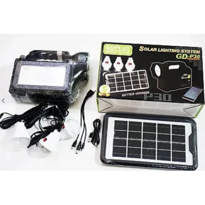 Kit solar GDPlus GD P30 cu 3 becuri sistem iluminare