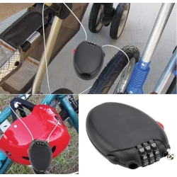 Lacat PREMIUM cu cablu retractabil si cifru Negru