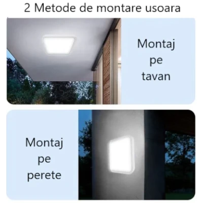 Lampa Aplica Solara LED 60W Alb cu Telecomanda