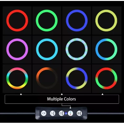 Lampa Circulara Profesionala LED Ring Light RGB 33cm Q MG33