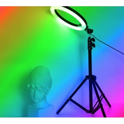 Lampa circulara profesionala LED Ring Light RGB Andowl Q MG34