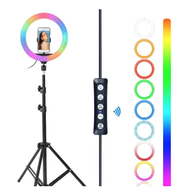 Lampa circulara profesionala LED Ring Light RGB Andowl Q MG34