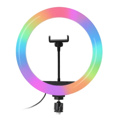 Lampa circulara profesionala LED Ring Light RGB Andowl Q MG34 diametru 26 cm