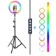 Lampa circulara profesionala LED Ring Light RGB Andowl Q MG34 diametru 26 cm