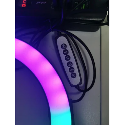 Lampa circulara profesionala LED Ring Light RGB Andowl Q MG34 diametru 26 cm