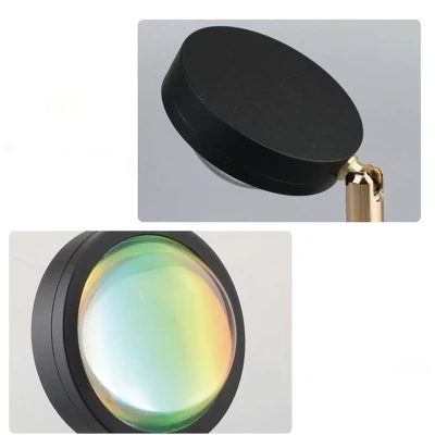 Lampa cu lupa videografie si telecomanda efecte Sunset multicolor cu telecomanda