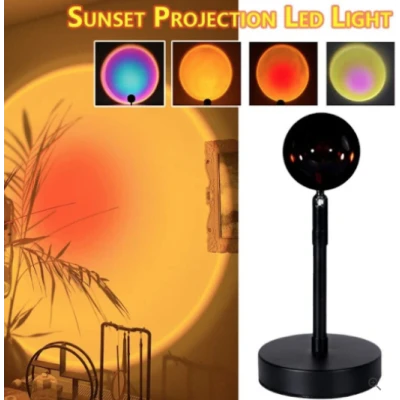 Lampa cu lupa videografie si telecomanda efecte Sunset multicolor cu telecomanda