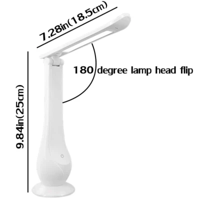 Lampa de birou LED cu acumulator si control tactil brat mobil 180 trei trepte de lumina cu diferite puteri