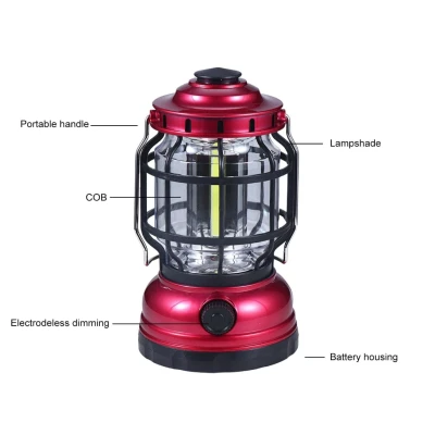 Lampa de camping ZJ-1990T cu incarcare solara in capat