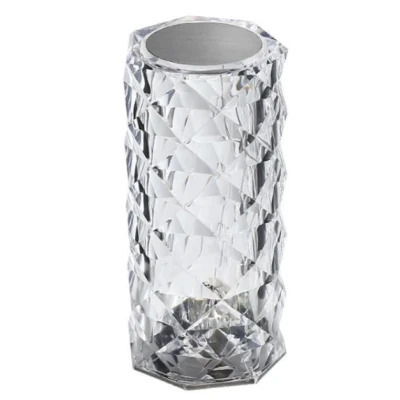 Lampa de masa decorativa cu LED tip "Crystal" ALB CALD