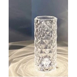 Lampa de masa decorativa cu LED tip "Crystal" ALB CALD