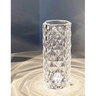Lampa de masa decorativa cu LED tip "Crystal" ALB CALD