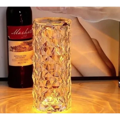 Lampa de masa decorativa cu LED tip "Crystal" ALB CALD