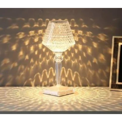 Lampa de masa decorativa LED tip cristal Andowl Q LED1633 transparenta