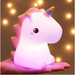 Lampa de veghe pentru copii unicorn 16 culori dimabila