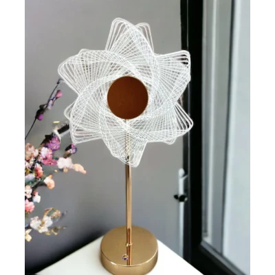 Lampa decorativa Sun Flower Auriu Lumina Calda Rece