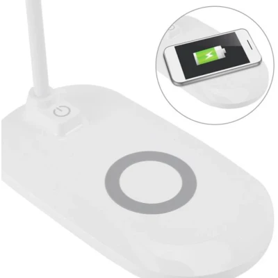 Lampa LED de birou cu functie de incarcare wireless pentru telefoane