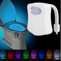 Lampa LED RGB pentru toaleta cu 8 culori senzor miscare