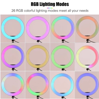 Lampa Ring Light Circulara Led RGB 12"