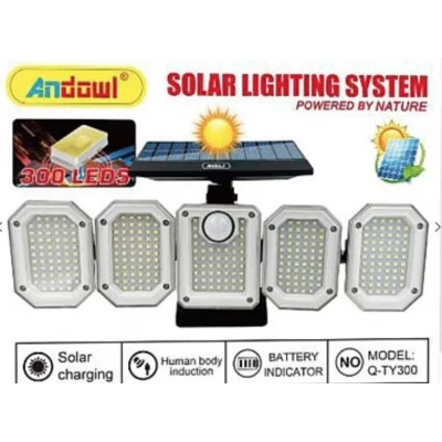 Lampa solara Andowl Q TY300 cu 5 casete 300 LED pentru exterior
