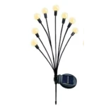Lampa solara cu 6 Bulbi ALB CALD de gradina tip licurici