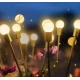 Lampa solara cu 6 Bulbi ALB CALD de gradina tip licurici