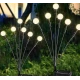 Lampa solara cu 6 Bulbi ALB CALD de gradina tip licurici
