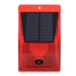 Lampa solara cu alarma pentru protectie cu senzor de miscare telecomanda rosie 
