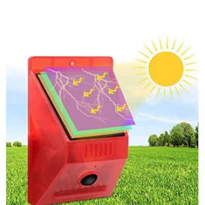 Lampa solara cu alarma pentru protectie cu senzor de miscare telecomanda rosie