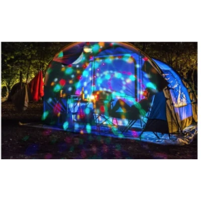 Lampa solara cu LED alb rece si glob rotativ disco 21 cm HB5509