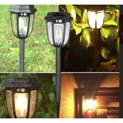 Lampa solara de gradina tip felinar cu tarus CL D68