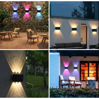 Lampa solara de perete 6 LED lumina RGB multicolora