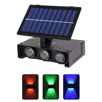 Lampa solara de perete 6 LED lumina RGB multicolora