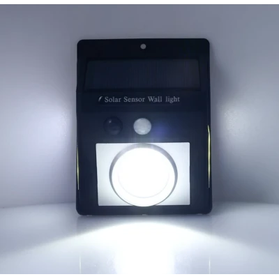 Lampa solara de perete cu leduri laterale lupa si senzor de miscare si lumina CL 2566A
