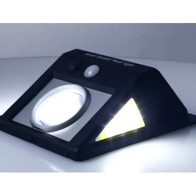Lampa solara de perete cu leduri laterale lupa si senzor de miscare si lumina CL 2566A