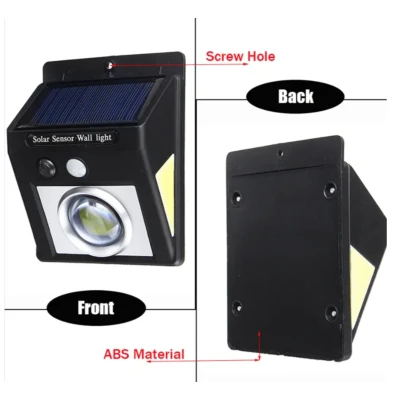 Lampa solara de perete cu leduri laterale lupa si senzor de miscare si lumina CL 2566A