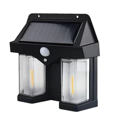 Lampa solara de perete dubla CB 228 AX cu senzor de miscare