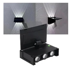 Lampa Solara de perete dubla cu panou solar 6 LED montaj pe perete iluminare sus/jos