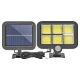Lampa solara de perete Sl F120 6 x COB LED putere 25W 5000K cu panou solar senzor miscare Neagra
