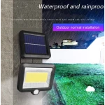 Lampa solara de perete Sl F120 6 x COB LED putere 25W 5000K cu panou solar senzor miscare Neagra